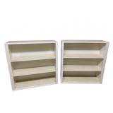 2 White Wood Shelves - 38 x 37 x 13.5