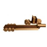 Wooden Handmade Semi Truck w/ Flatbed Trailer