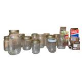Shelf Lot of Mason Jars and Lids - 5.5 Inch