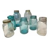 Lot of 7 Allas and Ball Jars - 9 inch