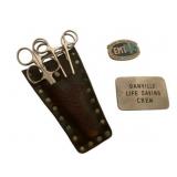 Group Lot of Life Saving Crew Pins & Scissor Set