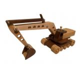Wooden Handmade Toy Excavator - 9.5 x 18 x 6