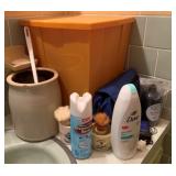 Group Lot w/ Trashcan & Crock w/ Chip