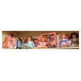 Shelf Lot of Assorted Dolls