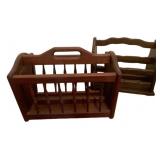 2 Wooden Magazine Racks - 16 x 18.5 x 12