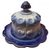 Blue and White Covered Dish - 6 x 7