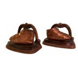 Baby Shoe Brass Bookends - 4 x 6