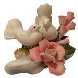 Capodamonte Glass Flower w/ 2 Birds - 4 x 6 x 4