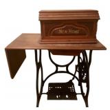 Antique Sewing Table w/ Machine and Cover