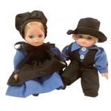 2 Porcelain Amish Dolls - 5.5 Inches