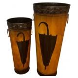2 Metal Umbrella Stands - 22 inches