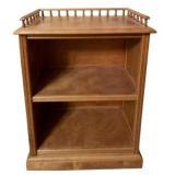 Handcrafted 1985 Oak 2 Tier Table w/ Gallery