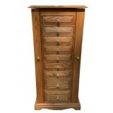 Oak Jewelry Cabinet - 44 x 76 x 24