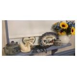 Lot of Assorted Decor w/ Vase and Flowers