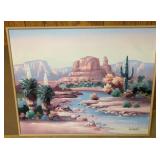 Framed Painted Canvas by Lee Reynolds - 42 x 51