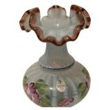 Handpainted Fenton Basket Signed J.R. Rowler