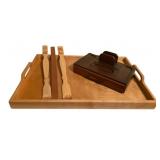 Lot of Assorted Items - Wood Tray & More