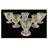 6 Vintage Tulip Ice Cream Glasses - 4" Tall