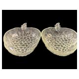 2 Glass Strawberry Bowls - 9.5 x 13