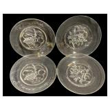 4 Glass Plates - 8" Round