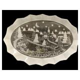 Holiday Glass Serving Platter - 17 x 11.5