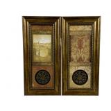 2 Framed Pieces of Wall Art - 10.5 x 22