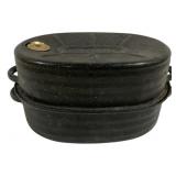 Vintage Lisk Black & White Enamel Roaster Pan
