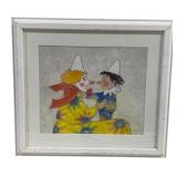 Framed Clowns Print - 12.5 x 13.25