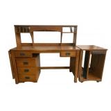 Wood Mission Style Computer Desk w/ a