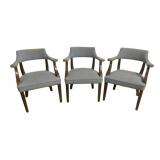 3 Upholstered Office Chairs - 31 x 25 x 20