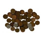 Lot of Canadian Coins - 44 Pennies, 4 Dimes