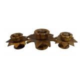 4 Wood Candleholders - 8", 12" Round