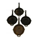 4 Cast Iron Camp Chef Skillets - 4.5" Round