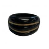 12K Gold Inlayed Ring Size 6