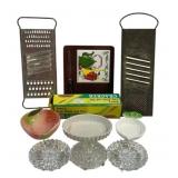 Lot of Assorted Items - Graters, Glass Items &