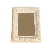 White Wicker Mirror - 12 x 17