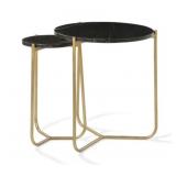 Brisbane Nesting Table Stainless Brass/Marble