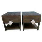 Pair Ashley 1 Drawer End Tables