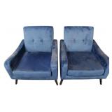 Pair Coast to Coast Blue Accent Chairs