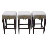 3 Modern History Walnut Counter Stools