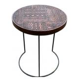 Wood Carved Top Accent Table 20 x 23.5
