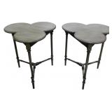 Pair Alden Home Cloverleaf End Tables