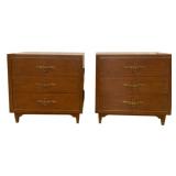Pair Alden Parkes Allegra Walnut 3 Drawer Stands