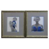 2 Marilyn Monroe Blue Roses by Burt Stern