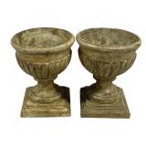 Pair Decorative Urns 8.5 x 7