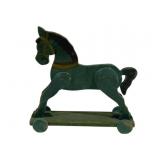 Wooden Rolling Horse Decor 16 x 15.5 x 5