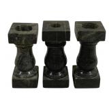 3 Marble Candleholders 6"