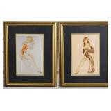 Set of 2 Pin up Girls by Alberto Vargas