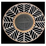 Three Hands White Tiki Wall Mirror 34"