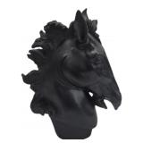 Black Resin Horse Head Statue by Three Hands